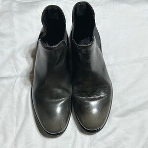 Salvatore Ferragamo Black Leather Boots Classic Chelsea Style